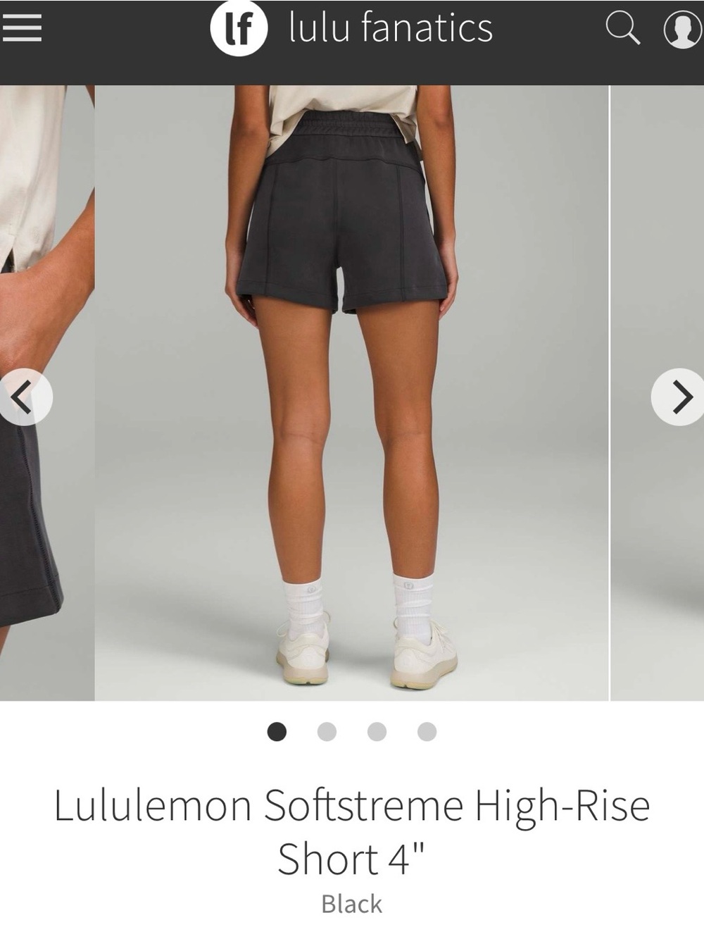 lululemon athletica Softstreme High-Rise 4" Shorts - Black